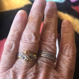 New size 6 silver ring with pink ribbon for cancer awareness